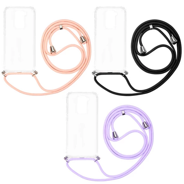 Xiaomi Redmi Note 9 - Kılıf Şeffaf İp Askılı Koruyucu X-rop Kapak - 2