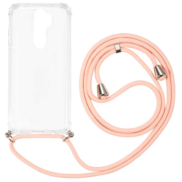 Xiaomi Redmi Note 8 Pro - Kılıf Şeffaf İp Askılı Koruyucu X-rop Kapak - 4