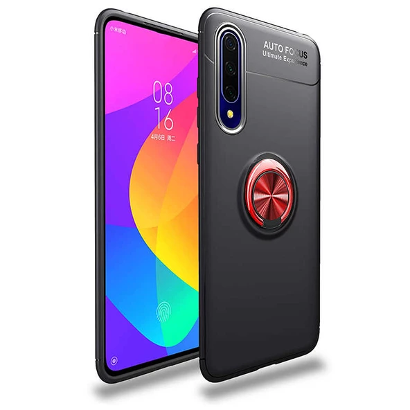 Huawei P Smart Pro 2019 - Kılıf Yüzüklü Karbon Ravel Silikon Kapak