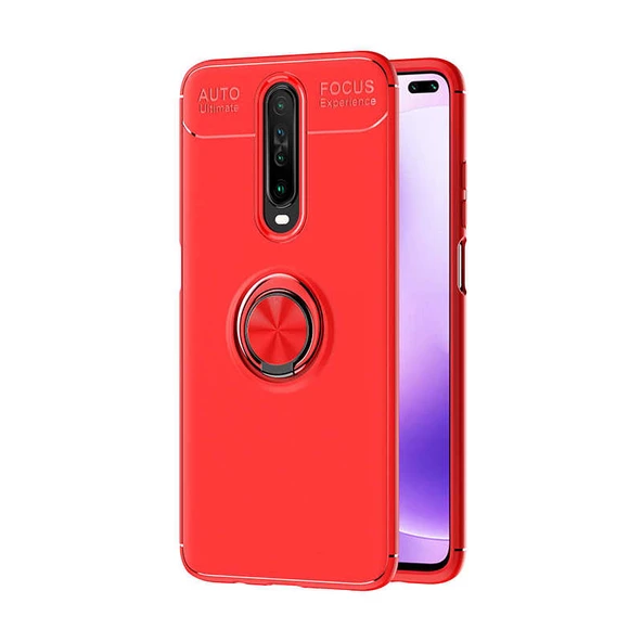 Xiaomi Redmi K30 - Kılıf Yüzüklü Karbon Ravel Silikon Kapak