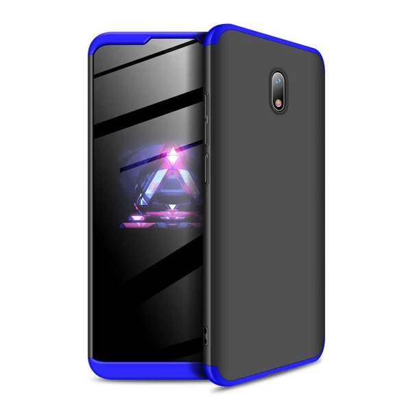 Xiaomi Redmi 8A - Kılıf Parmak izi Yapmayan 3 Parça Ays Kapak