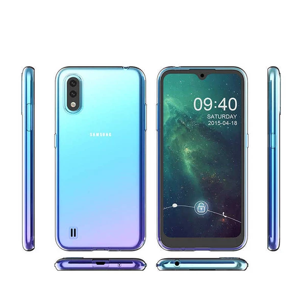 Samsung Galaxy A01 - Kılıf Şeffaf Soft Slim Fitt Süper Silikon Kapak - 5