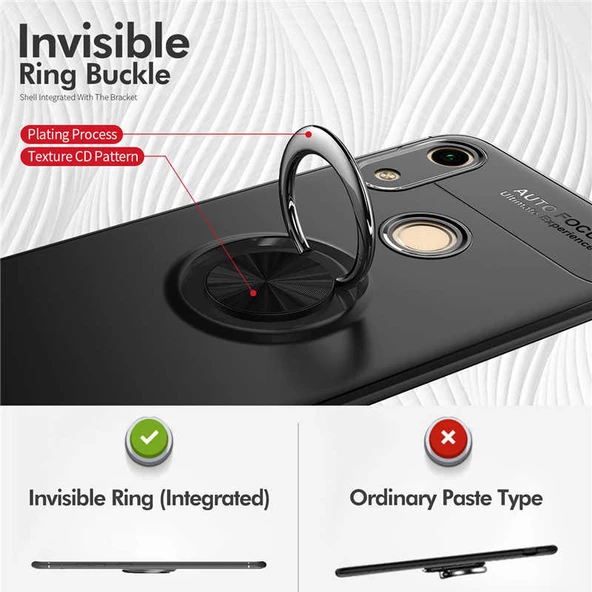 Huawei Y6S 2019 - Kılıf Yüzüklü Karbon Ravel Silikon Kapak - Resim 6