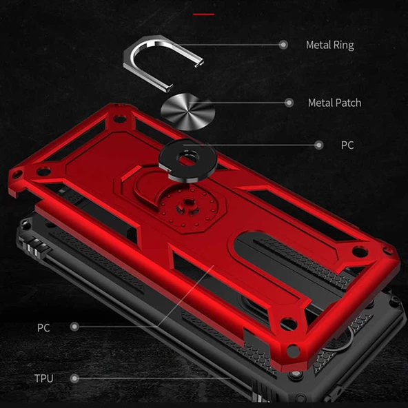 Xiaomi Redmi K30 - Kılıf Yüzüklü Zırh Tank Vega Kapak - 4