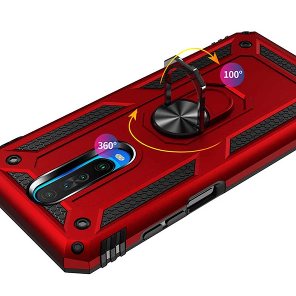 Xiaomi Redmi K30 - Kılıf Yüzüklü Zırh Tank Vega Kapak - 8