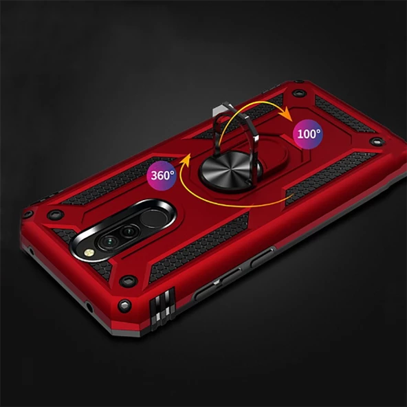 Xiaomi Redmi 8 - Kılıf Yüzüklü Zırh Tank Vega Kapak - 3