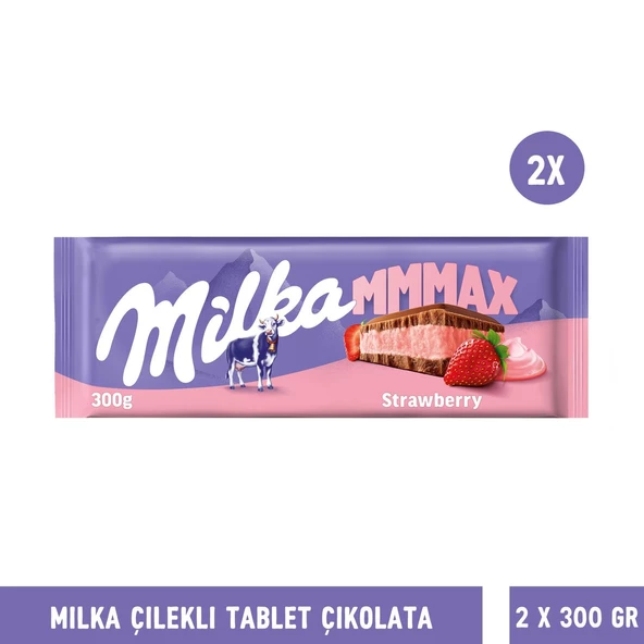 Milka Çilekli Çikolata 300 gr - 2 Adet