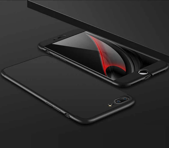 Apple iPhone 7 Plus - Kılıf Parmak izi Yapmayan 3 Parça Ays Kapak