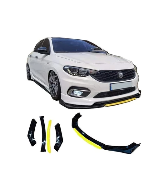 Universal FC5 Model Tampon Eki Ön Lip 4 Parça Siyah Sarı - 1