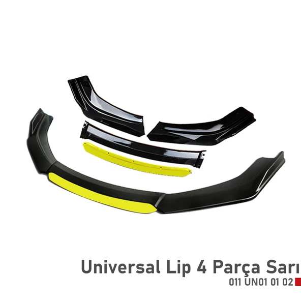 Universal FC5 Model Tampon Eki Ön Lip 4 Parça Siyah Sarı - 3