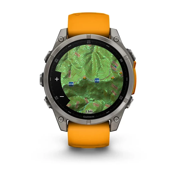 Garmin Fenix 8 – 47mm AMOLED Sapphire Titanyum Turuncu/Grafit Silikon Kayışlı - 4