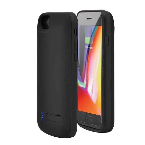 Apple iPhone SE 2020 - Şarjlı Kılıf Standlı Led Göstergeli Powerbank Kılıf