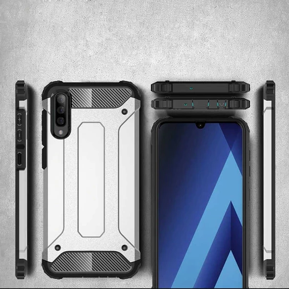 Samsung Galaxy A70 - Kılıf Çift Katman Zırh Tank Crash Military Kapak - 4