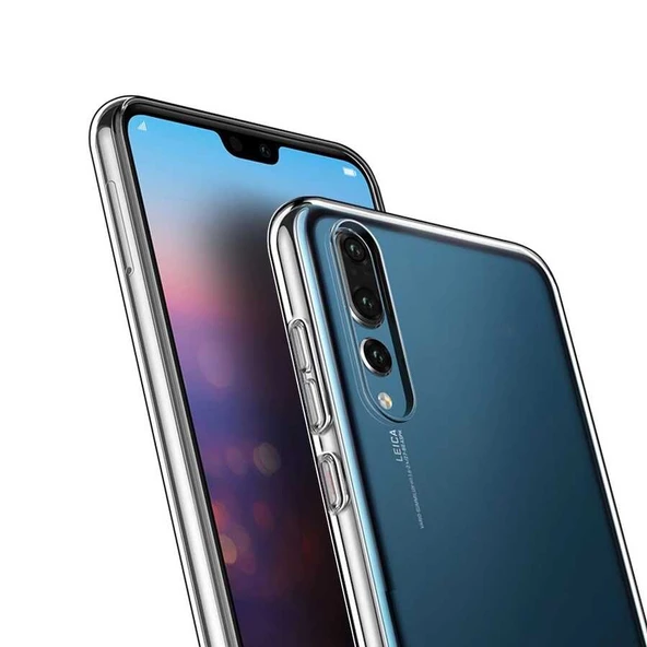 Huawei P20 Pro - Kılıf Şeffaf Soft Slim Fitt Süper Silikon Kapak - Resim 2