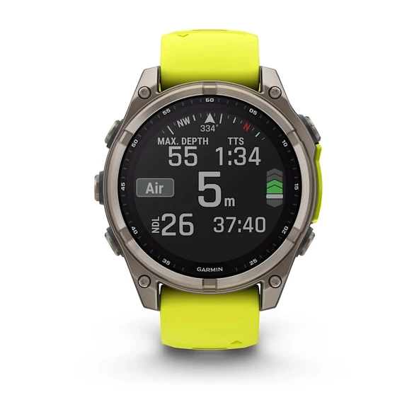 Garmin Fenix 8 - 47 mm Solar Sapphire Titanyum Amp Sarı/Grafit Silikon Kayışlı - 3