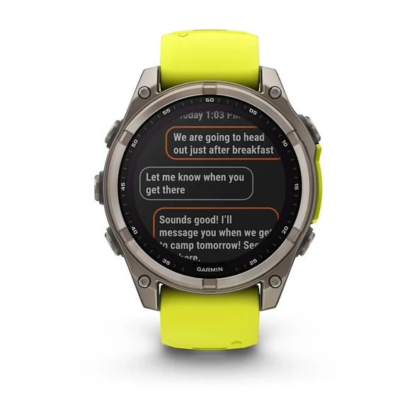 Garmin Fenix 8 - 47 mm Solar Sapphire Titanyum Amp Sarı/Grafit Silikon Kayışlı - 7