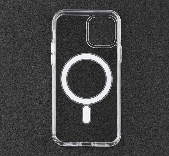 Apple iPhone 11 Pro Max - Kılıf Wireless Şarj Özellikli Şeffaf Sert Koruyucu Tacsafe Kapak - Resim 5