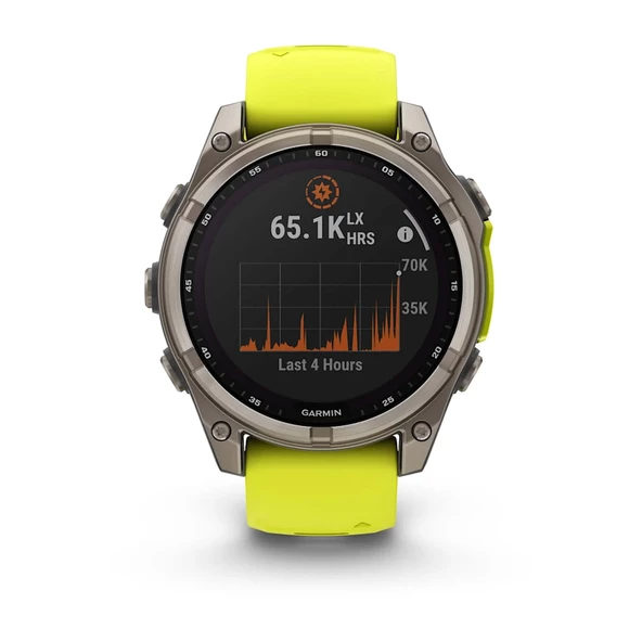 Garmin Fenix 8 - 47 mm Solar Sapphire Titanyum Amp Sarı/Grafit Silikon Kayışlı - 2