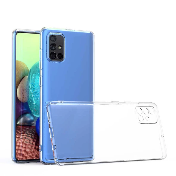 Samsung Galaxy A71 - Kılıf Kamera Korumalı Süper Silikon Kapak