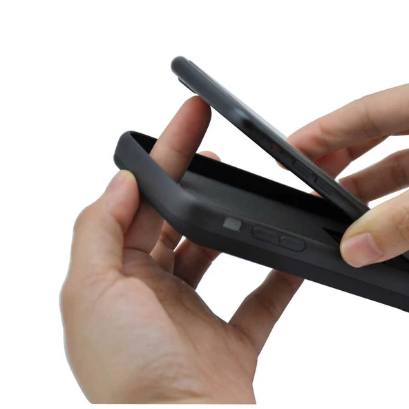 Apple iPhone 8 - Şarjlı Kılıf Standlı Led Göstergeli Powerbank Kılıf - Resim 6