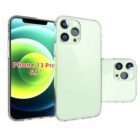Apple iPhone 13 Pro - Kılıf Şeffaf Soft Slim Fitt Süper Silikon Kapak