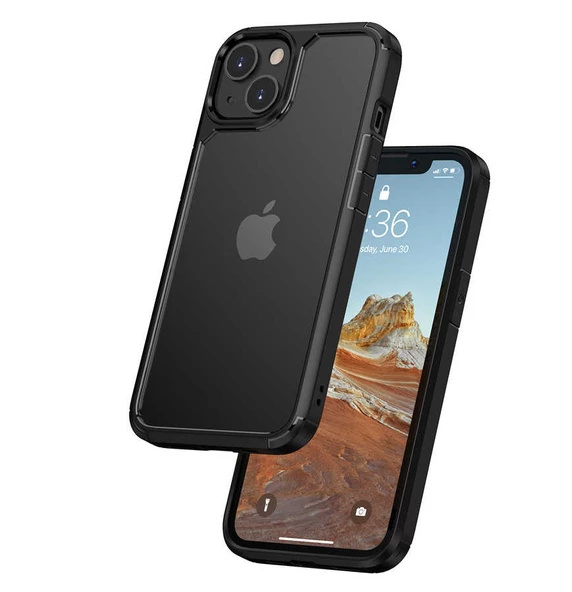 Apple iPhone 13 - Kılıf Kalınlaştırılmış Kenar Tasarımlı Sert Roll Kapak