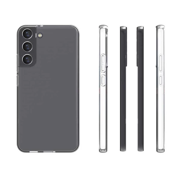 Samsung Galaxy S22 Plus - Kılıf Şeffaf Soft Slim Fitt Süper Silikon Kapak - Resim 5