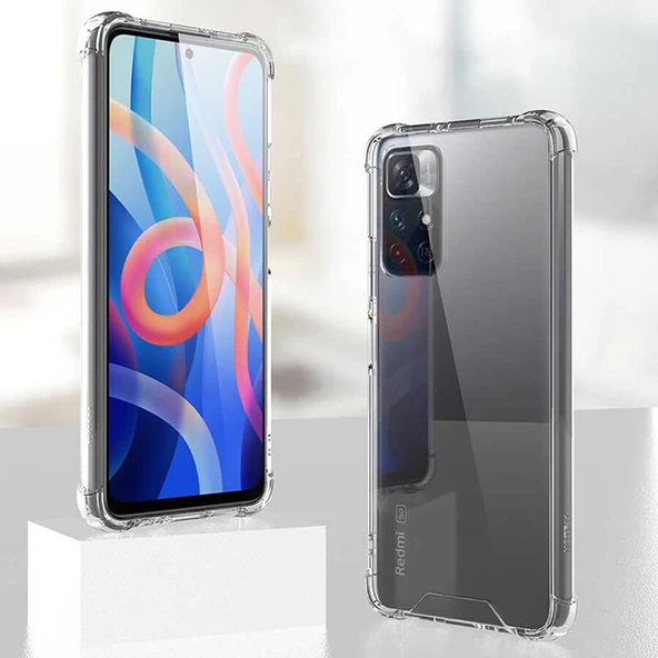 Xiaomi Redmi Note 11T 5G - Kılıf Kenar Köşe Korumalı Nitro Anti Shock Silikon - Resim 4