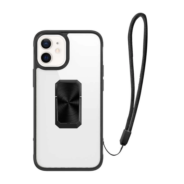 Apple iPhone 12 - Kılıf Yüzüklü El İle Tutma İplisert V-bax Kapak ürün görseli 1