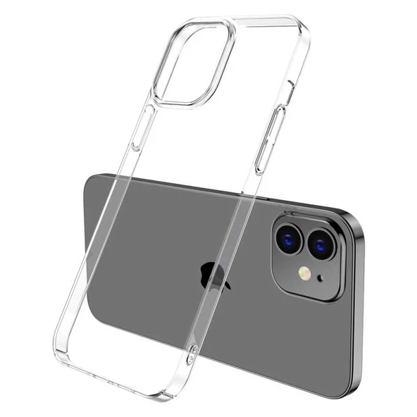 Apple iPhone 12 - Kılıf Sert Şeffaf Pürüzsüz Vonn Kapak ürün görseli
