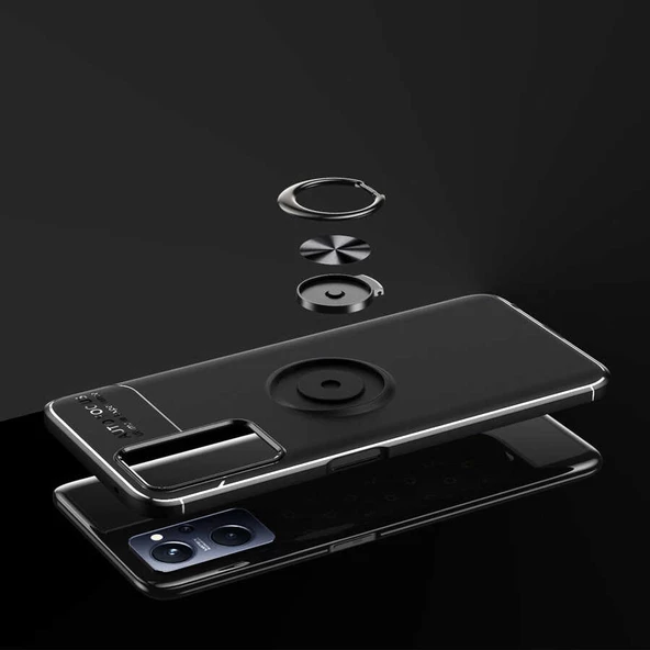 Oppo A36 - Kılıf Yüzüklü Karbon Ravel Silikon Kapak - 3