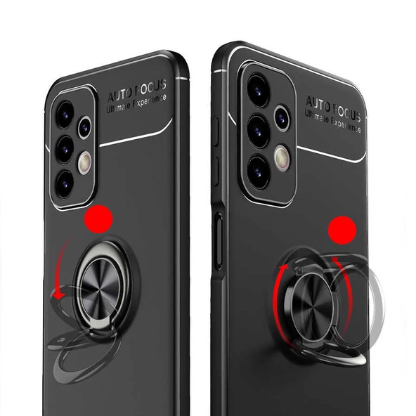 Samsung Galaxy A23 - Kılıf Yüzüklü Karbon Ravel Silikon Kapak - Resim 5