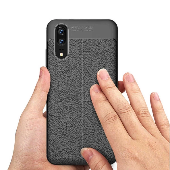 Huawei P20 - Kılıf Auto Focus Karbon Niss Silikon Kapak - Resim 5