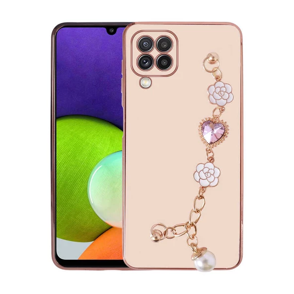 Samsung Galaxy M22 - Kılıf El Tutamaçlı Kamera Korumalı Taka Silikon Kapak