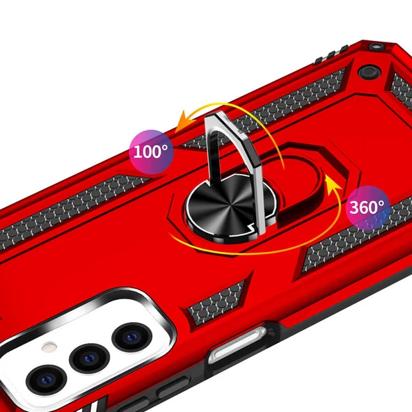 Samsung Galaxy M23 - Kılıf Yüzüklü Zırh Tank Vega Kapak - Resim 4