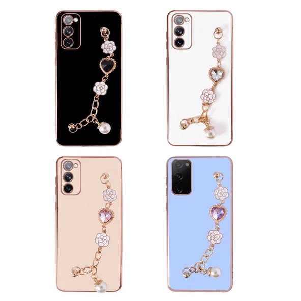 Samsung Galaxy S20 FE - Kılıf El Tutamaçlı Kamera Korumalı Taka Silikon Kapak - Resim 2