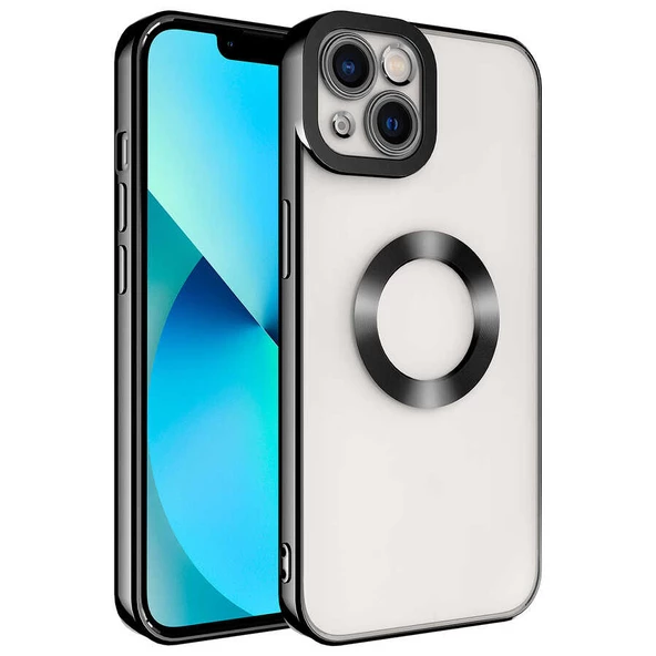 Apple iPhone 13 - Kılıf Kamera Korumalı Logo Gösteren Omega Kapak - 1