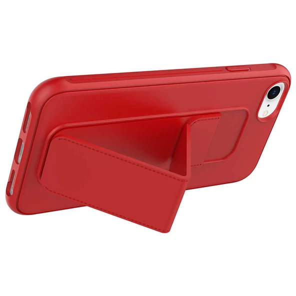 Apple iPhone 7 - Kılıf Mat Koruyucu El Tutacaklı Stand Olabilen Qstand Kapak - Resim 2