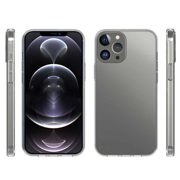 Apple iPhone 14 Pro Max - Kılıf Şeffaf Soft Slim Fitt Süper Silikon Kapak - Resim 4