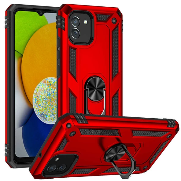 Samsung Galaxy A03 - Kılıf Yüzüklü Zırh Tank Vega Kapak - 1