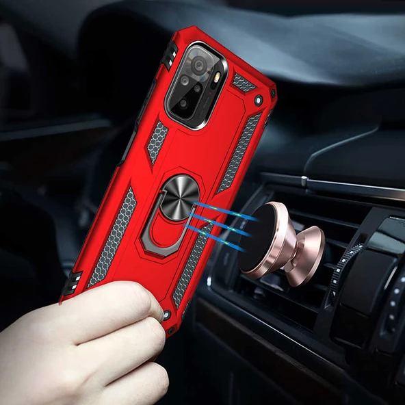 Xiaomi Poco M5S - Kılıf Yüzüklü Zırh Tank Vega Kapak - 6