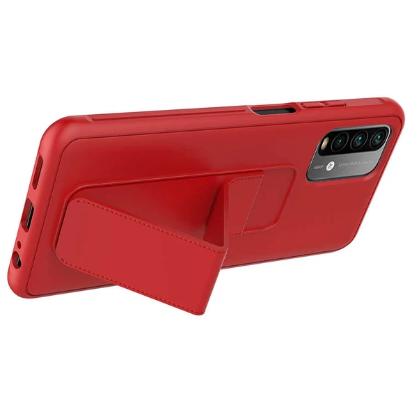 Xiaomi Poco M5S - Kılıf Mat Koruyucu El Tutacaklı Stand Olabilen Qstand Kapak - Resim 2