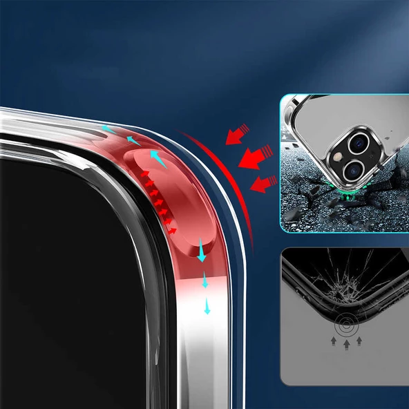 Apple iPhone 14 - Kılıf Standlı Şeffaf Silikon L-Stand Kapak - Resim 6