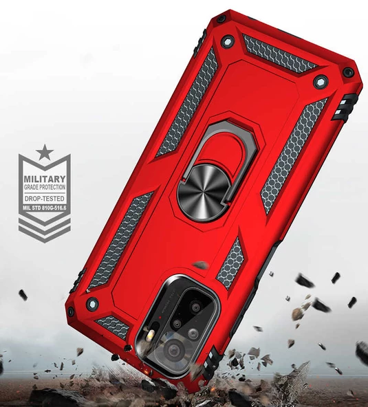 Xiaomi Poco M5S - Kılıf Yüzüklü Zırh Tank Vega Kapak - 5
