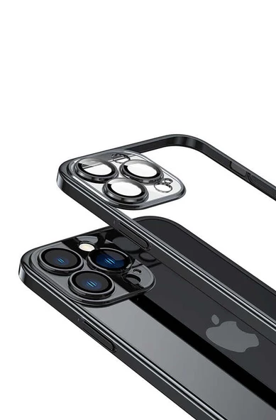 Apple iPhone 13 Pro - Kılıf Sert PC Renkli Çerçeveli Riksos Kapak - Resim 8