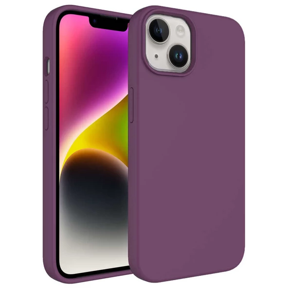 Apple iPhone 14 - Kılıf Sıvı Teknolojili Silinebilir Sert Kivi Kapak ürün görseli