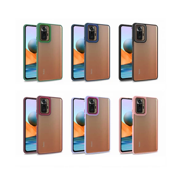 Xiaomi Poco M5S - Kılıf Arkası Şeffaf Kamera Çevresi Parlak Zıt Renkli Flora Kapak - Resim 3