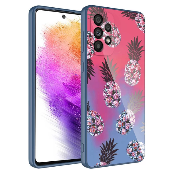 Samsung Galaxy A52 - Kılıf Kamera Korumalı Desenli Sert Silikon Epoksi Kapak