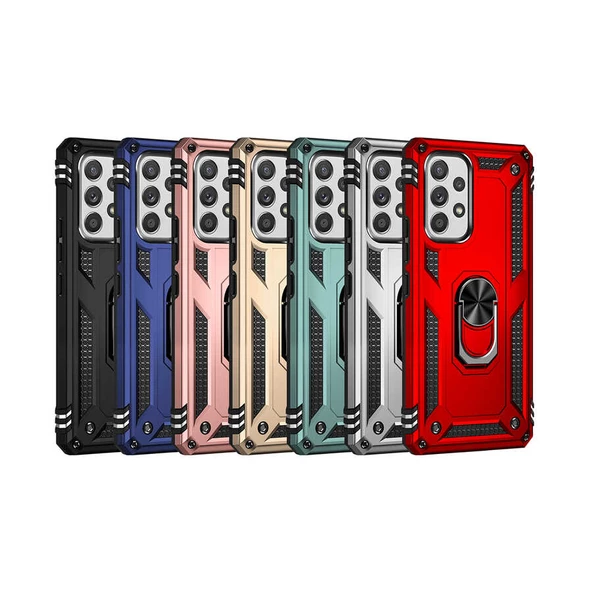 Samsung Galaxy A53 5G - Kılıf Yüzüklü Zırh Tank Vega Kapak - Resim 6