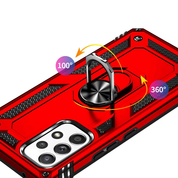 Samsung Galaxy A53 5G - Kılıf Yüzüklü Zırh Tank Vega Kapak - Resim 4